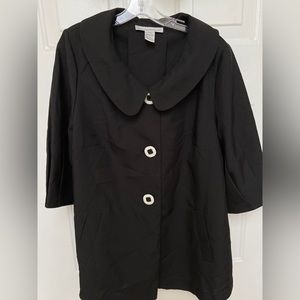 Allison Woods 3 Button Black Lightweight Jacket Blazer - size 18W
